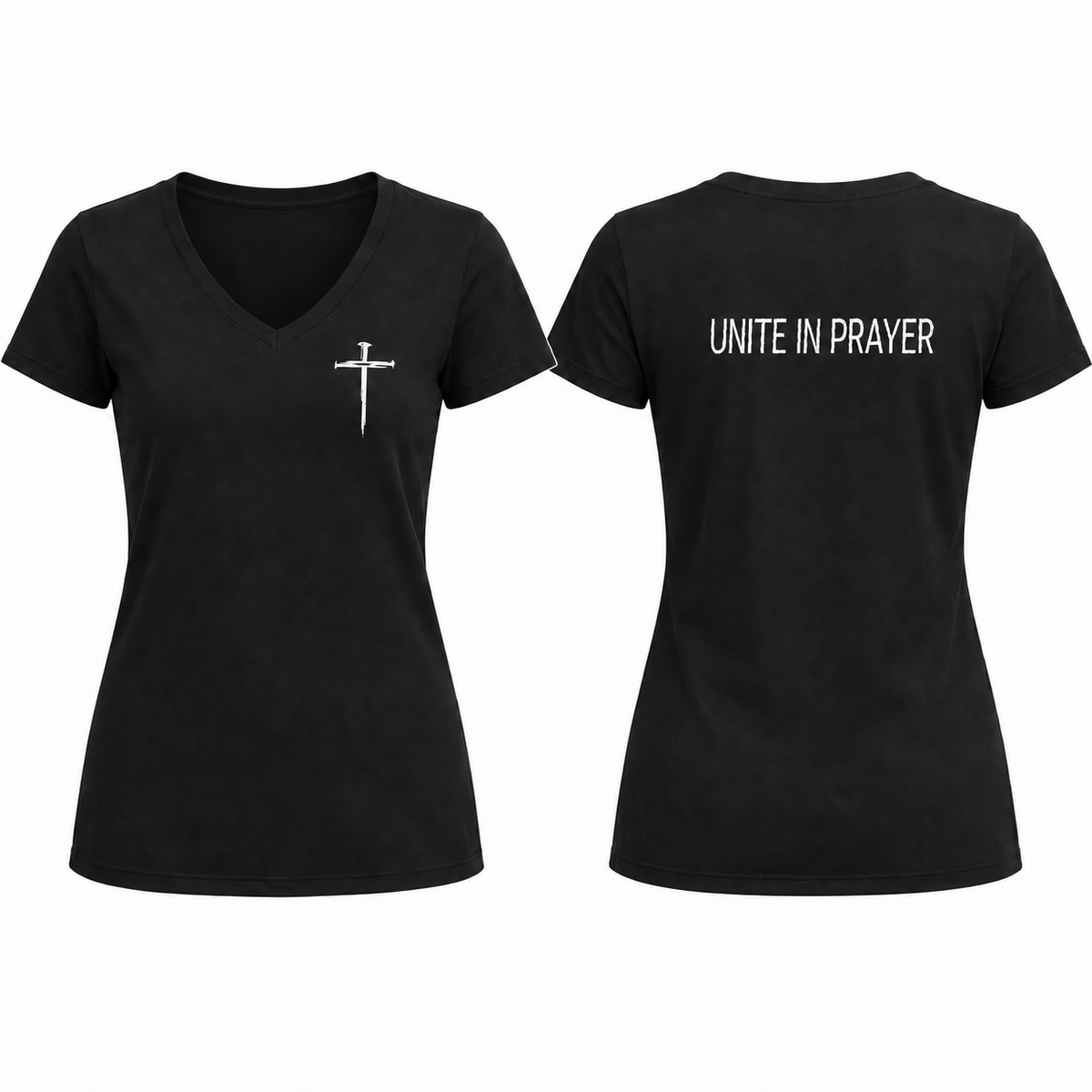 Unite in Prayer Ladies V-Neck Short Sleeve Tee